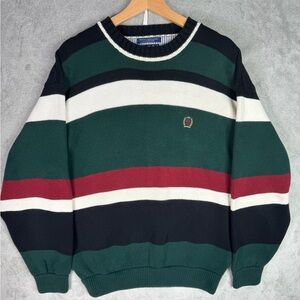 Striped Green and Black Men's Sweater